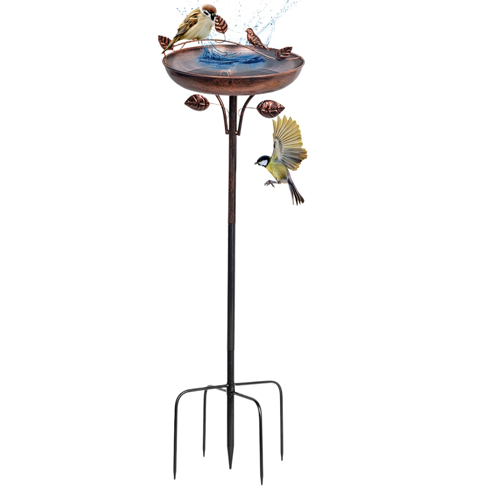 Bebedero Para Pájaros Bebedero Para Aves De Metal De 104 Cm Para Jardín | Para Pájaros Decoración Para Terraza Jardín Césped Parque Y Balcón