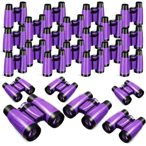 Libima 24 Pcs Binoculars Bulk Educational Compact Binoculars with Neck String Telescope for Learning Bird Watching Camping Hiking Travel Safaris Birthday Gifts(Purple)