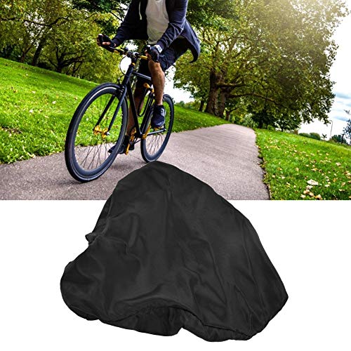 Alomejor Bicycle Saddle Waterproof Cover Polyester Bike Seat Cover Elastic Bike Rain Cover for Rain-proof Dust Resistant(Black)