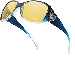 Myiaur Night Vision Driving Glasses for Women, Polarized Yellow Lens Nighttime Glasses for Glare Reduction