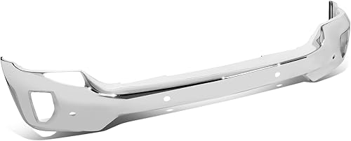 Auto Dynasty Barra frontal de impacto para parachoques delantero con orificio para sensor de estacionamiento y recortes de luz antiniebla,