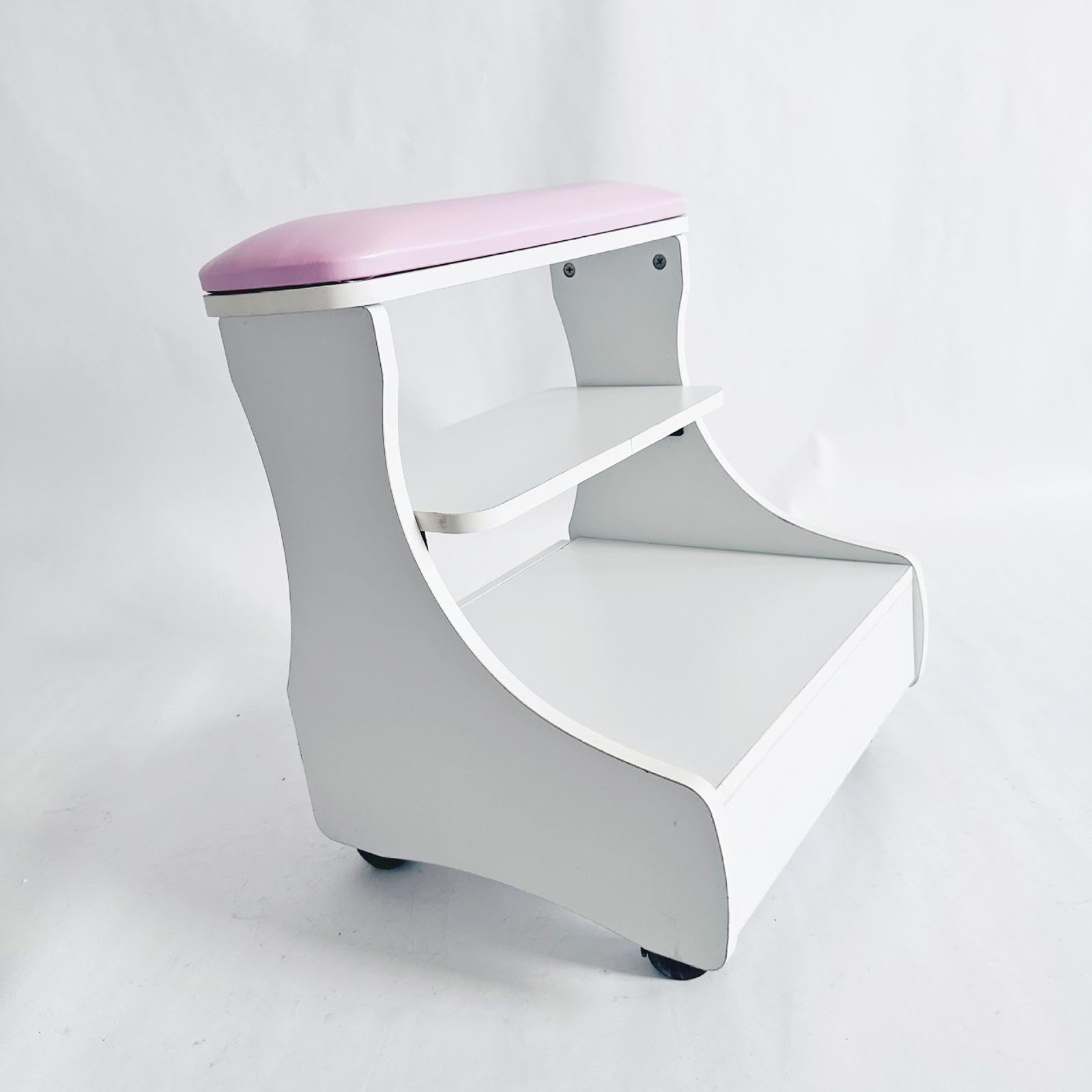 Pedicura Soporte Pedicura Pedicura Pie Pedicura Pie Pedicura Estación Manicura Soporte Móvil Ergonómico con Cajón para Utensilios Adecuado Pa, Rosa