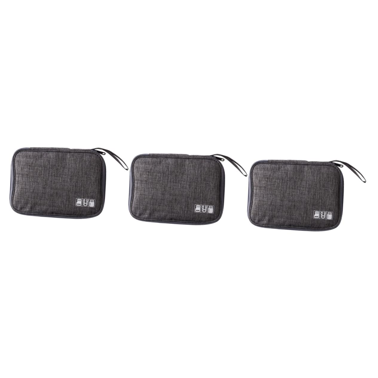 WOONEKY 3piezas Bolsa De Almacenamiento De Cables Digitales para Viaje Organizador De Accesorios Electrónicos Bolsa De Transporte Práctica y