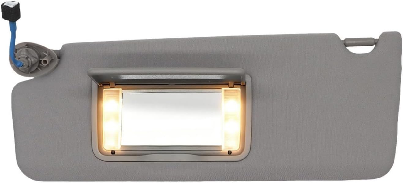 Grey Left Driver Side Sun Visor Compatible with Pilot 2009 2010 2011 2012 2013 2014 2015 83280SZAA01ZA W/Light Mirror