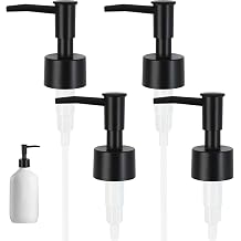 4pcs Soap Dispenser Pump Replacement 28/400 Thread Size Hand Soap Pump Replacement Shampoo Bottle Pump Lotion Pump for Bathroom Kitchen Countertop Ceramic Plastic Glass Bottles 4pcs, Black