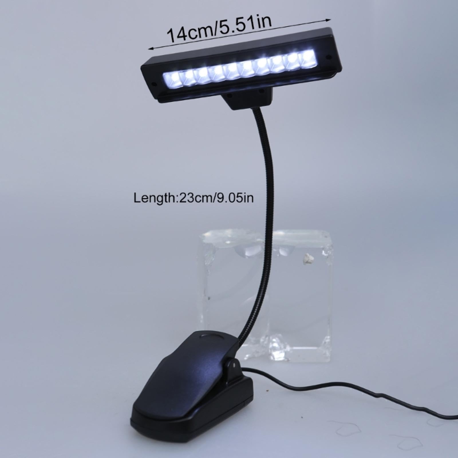 MultiAngle - Lampada da scrivania regolabile con 10 LED, alimentata da USB o batterie AA, per lavoro e tempo libero, luce LED bianca fredda