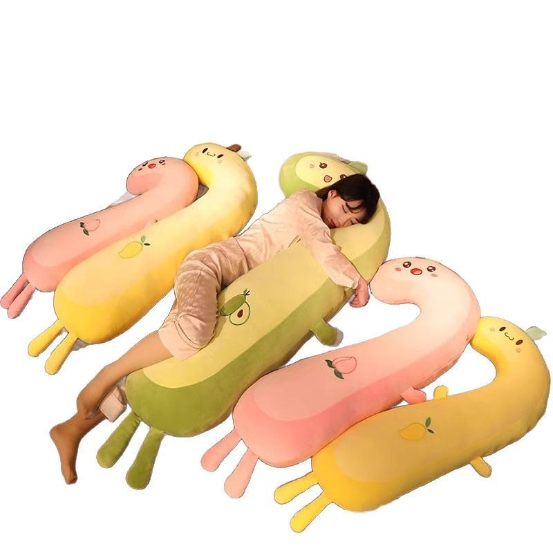Kuscheltier XXL SüßE Lange Avocado, Pfirsich PlüSchtiere, Ergonomisch Geformtes Schlafkissen, Weich Und Bequem Kuschelkissen FüR Kinder, Erwachsene Und Schwangere XXL Squishy (120cm,Avocado)
