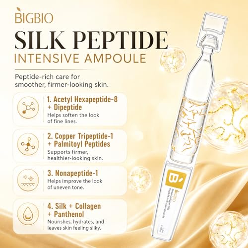 Silk Peptide Intensive Lifting Ampoule, Anti-Aging Hydrating Serum, Multi Peptide, Collagen, Niacinamide, 4D Hyaluronic Acid Serum for Wrinkles & Fine Lines & Radiance 30pcs — view 2