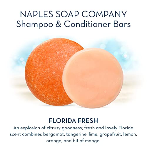 Naples Soap Company Solid Shampoo & Conditioner Bar Set – Free Of Parabens, Pthalates – Handmade, Ph Balanced, Hydrating Haircare, Safe & Effective For All Hair Types – Lasts 50-75 Uses, Florida Fresh #TOP1