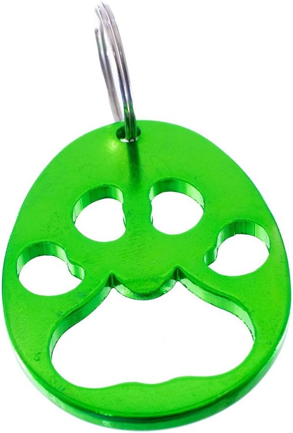 West Coast Paracord Paw Print Metal Keychain and Bottle Opener with Split Ring (Purple, 10 Pack)