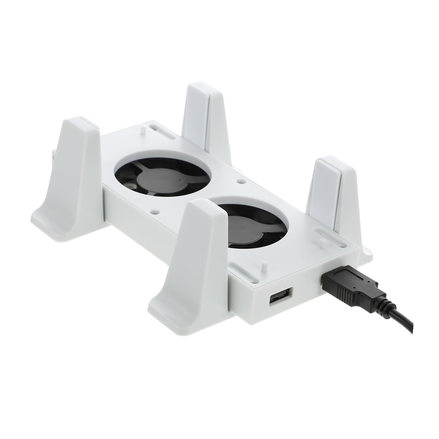 Base con Ventola di Raffreddamento Verticale, Abs, Bianco | 2 Porte Usb, 3 Velocità Regolabili, Sincronizzazione Dati e Memoria Smart, 3 Colori Led, Festa Estiva