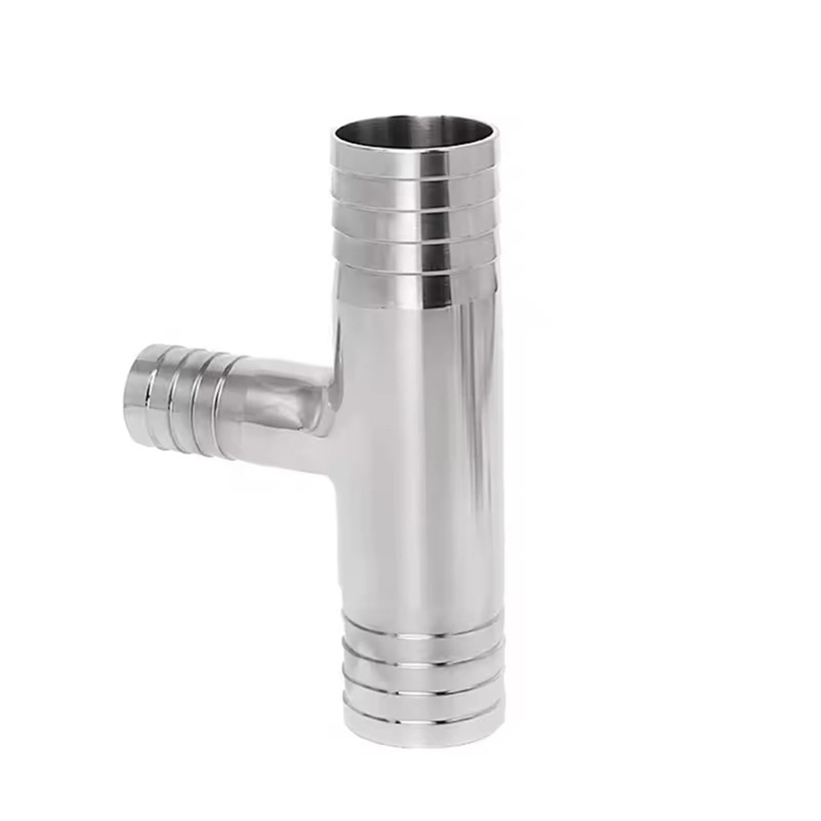 Reductor en T de manguera de acero inoxidable 304 (6-51 mm), conector divisor de 3 vías para aire, agua, combustible y productos químicos (25-20-25 mm)