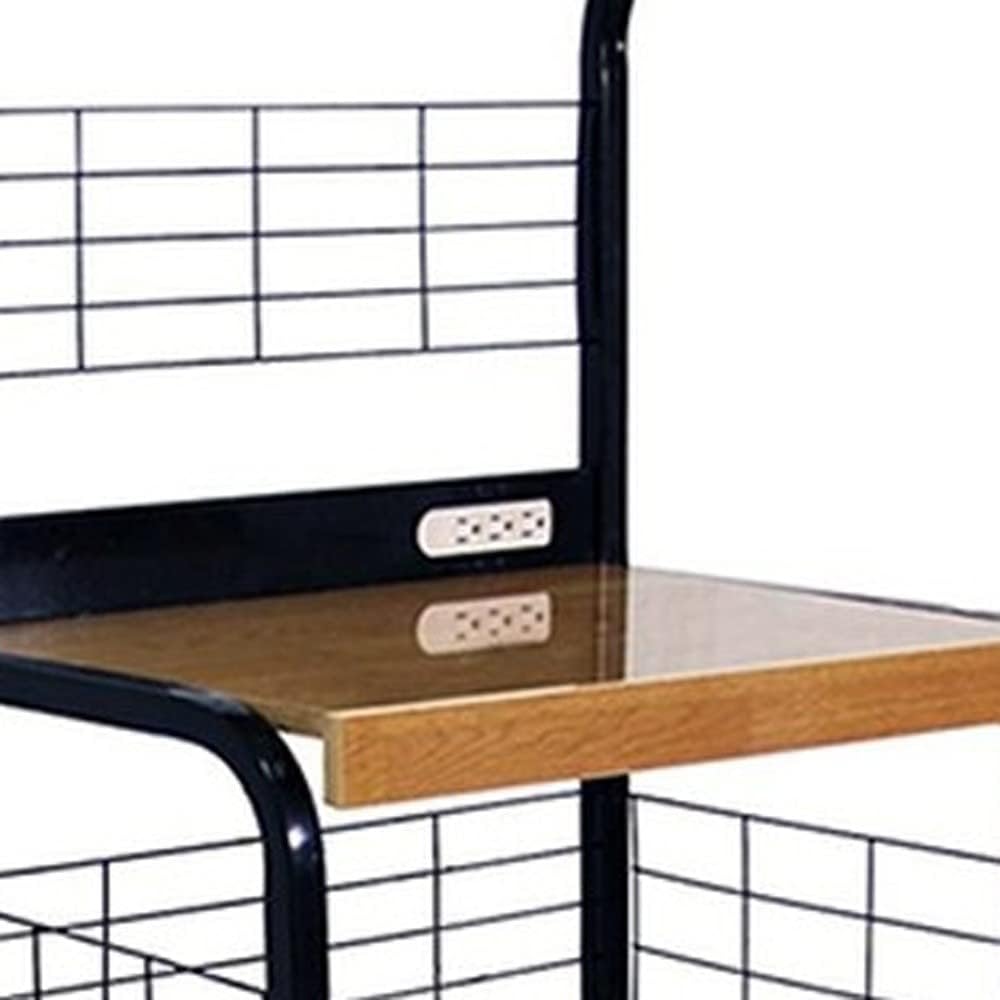 Mod Black & Natural Microwave Kitchen Cart