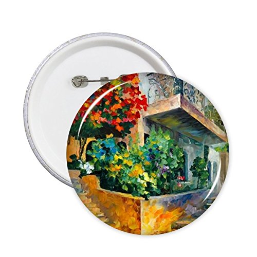 Badge bouton rond peinture fleur arbre pour personnaliser un sac