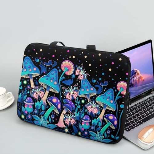 Uasibuni Stylish Laptop Bag for 15-17In Laptops, Cute Laptop Sleeve Bag, Black, Modern, Floral Pattern, Unisex-Adults3