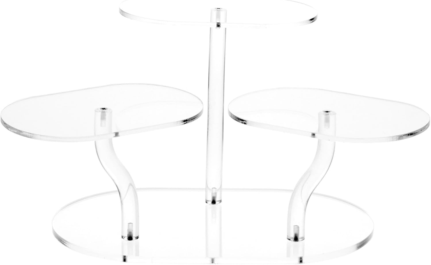 Plymor Clear Acrylic Adjustable 3-Item Display Riser, 8.75" H x 19" W x 15" D