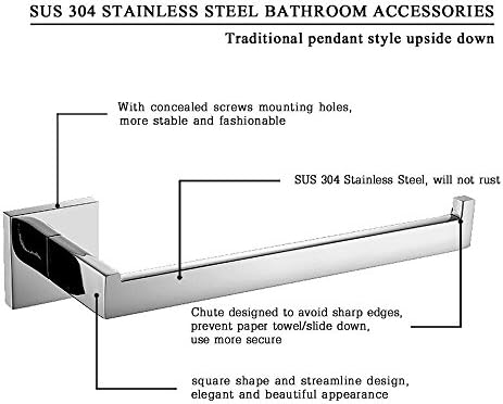Nokozan 84303 Toilet Roll Holder Wall Mouted, Stainless Steel Polished