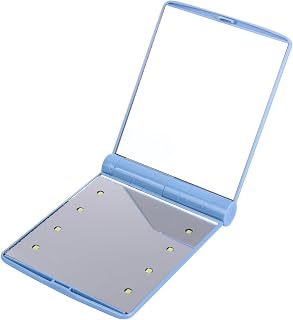 BESTYASH Foldable LED Makeup Mirror with Light Two-Sided Compact Portable Mirror for Travel and Vanity for Cosmetics