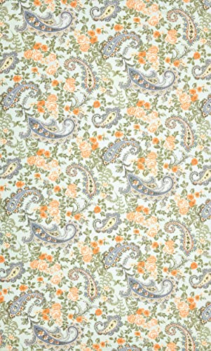 Image of LINENWALAS Cotton Curtains Set of 2, Canvas Window Curtains for Home Decor, Hangs Elegantly with Back Loops (4.5ft x 5 ft,) Spring Paisley