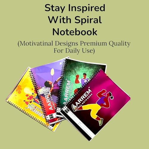 Image of Premium Spiral Notebook Plain A4 Size, Unruled 70 GSM Pages, 200 pages, College Unruled Paper, School Office Supplies, Multicolor Pack of (18)