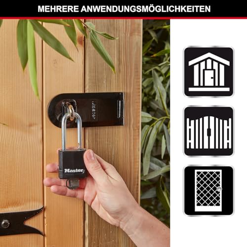 Master Lock M115EURDLF - Vorhängeschloss 50mm - Rostschutzüberzug - achtkantiger Borcarbid-Bügel 38mm, Ø9mm
