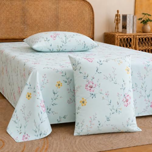 Image of Castiqa Elastic Fitted Supersoft Premium Polycotton 200TC Double Bedsheets King Size 78x72 Inch with 2 Pillow Covers (Fits Upto Mattress of 8Inches) (Multicolor XII)