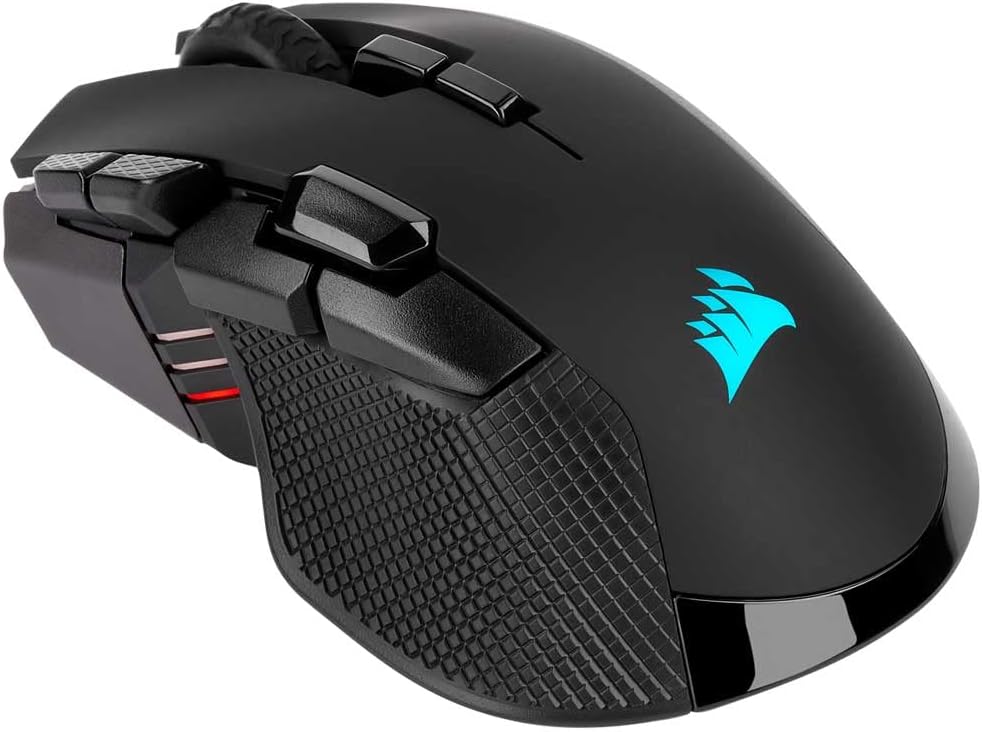 Corsair Ironclaw Wireless RGB, Rechargeable Gaming Mouse with Slipstream Technology (18,000 DPI Optical Sensor, 3-Zone RGB Multi-Colour Backlighting), Black