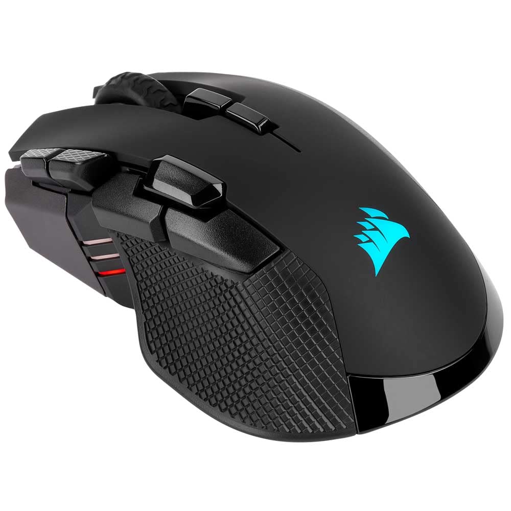 Corsair Ironclaw Wireless RGB, Rechargeable Gaming Mouse with Slipstream Technology (18,000 DPI Optical Sensor, 3-Zone RGB Multi-Colour Backlighting), Black