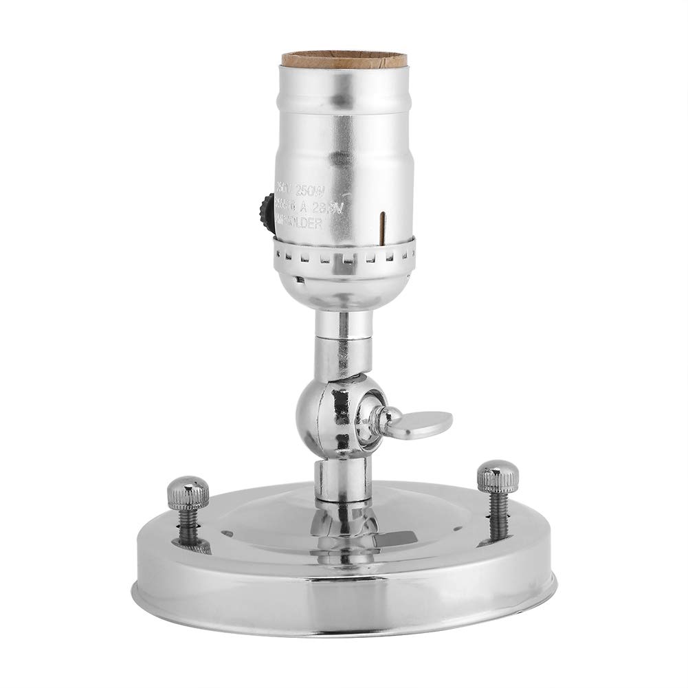 F&YVintage E27 Light Holder Wall Lamp with Switch, 220V, Ideal for Home Use & Decor, Classic Lighting Fixture for Elegant Ambiance and Convenience (Silver)