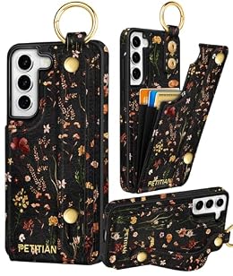 Petitian for Samsung Galaxy S22 Wallet Case, Growing Flower