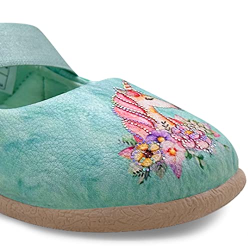 Image of KazarMax Hopits Sea Green Shimmer Unicorn Ballerina For Baby Girls- 9-12 Months - Ballet