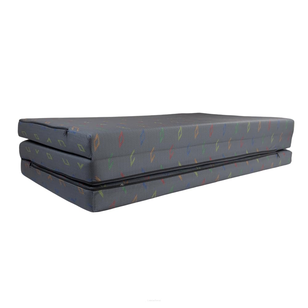 FORTISLINE Matelas de voyage pliable XL 195 x 120 x 8 cm | Matelas d'invité pliable | Certificat Oeko-Tex | Housse microfibre amovible | Mousse de polyuréthane | Idéal pour le camping et les invités