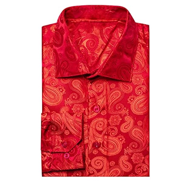 Bollrllr Herr Jacquard Silkeslen Skjortor Slag Långärmad Bröllop Affärströja
