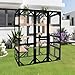Catio Enclosure Outdoor Wooden Cat House for Multiple Cats Walk in Cage Window Access with Sunlight Friendly Weather-Proof PVC Roof
