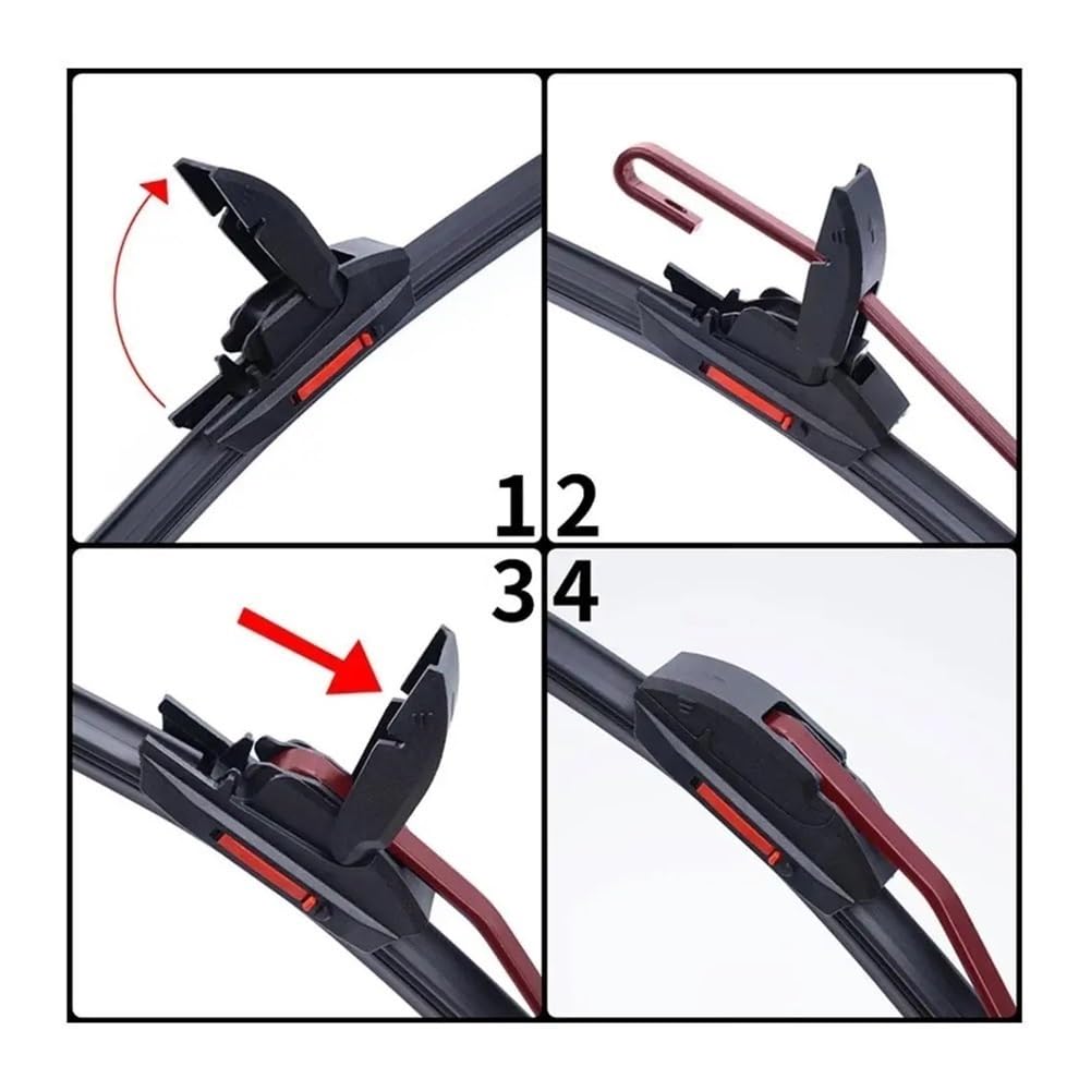 parabrezza Tergicristallo Spazzole tergicristallo universali per auto senza telaio senza staffa morbida doppia striscia di gomma per parabrezza accessori per tergicristalli