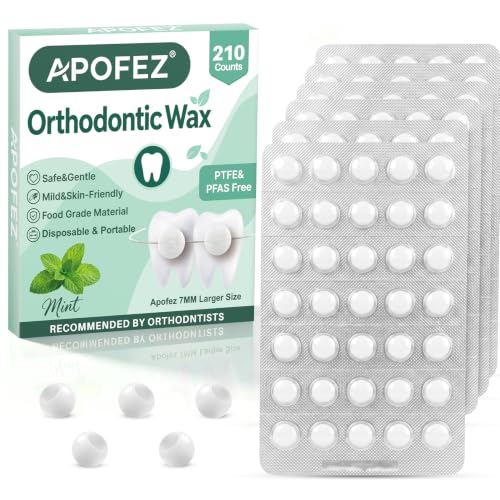 Orthodontic Wax for Braces 7mm Large Size Pre-Cut Bowl Shape Dental Wax Dot (Mint, 210)