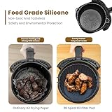 Q Lines® Silicone Air Fryer Liner Round - 2 Pack Reusable Heat-Resistant Pot - Replacement for Disposable Parchment Paper Liners, Greaseproof Kitchen Accessories, Compatible with COSORI, Ninja, Tower - Image 2