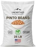 Unearthed Premium Pinto Beans 25 lbs– Non-GMO, Kosher, Gluten-Free, and High Protein, Pinto Beans - Vegan, Perfect for Soups, Chili, Rice & Beans, Vegan Meals, Meal Prep & More