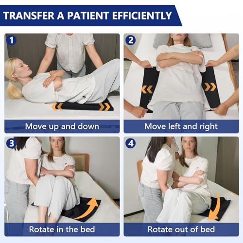 Tubular Slide Sheet for Patient Transfer, Transfer Sheets for Moving Patients, Draw Sheet for Hospital Bed, Wheelchair & Car Transfer Aid, Washable Reusable Slide Mat (17.7\" x 25.2\")