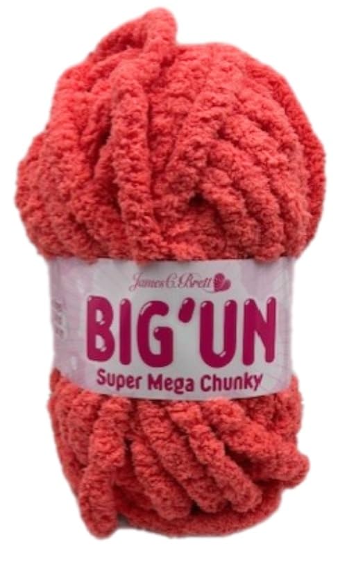 James C Brett BIG'UN Super Mega Chunky 300g Ball for 20mm Needles or Finger Knitting (BU05 Orange Soda, 1 Ball)