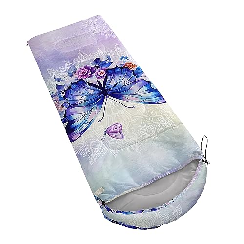 Image of QOOMO Axolotl Cute Camping Sleeping Bags,3 Season Warm & Cool Weather,Lightweight,Waterproof Sleeping Bags for Adults & Kids,Traveling,and Outdoors