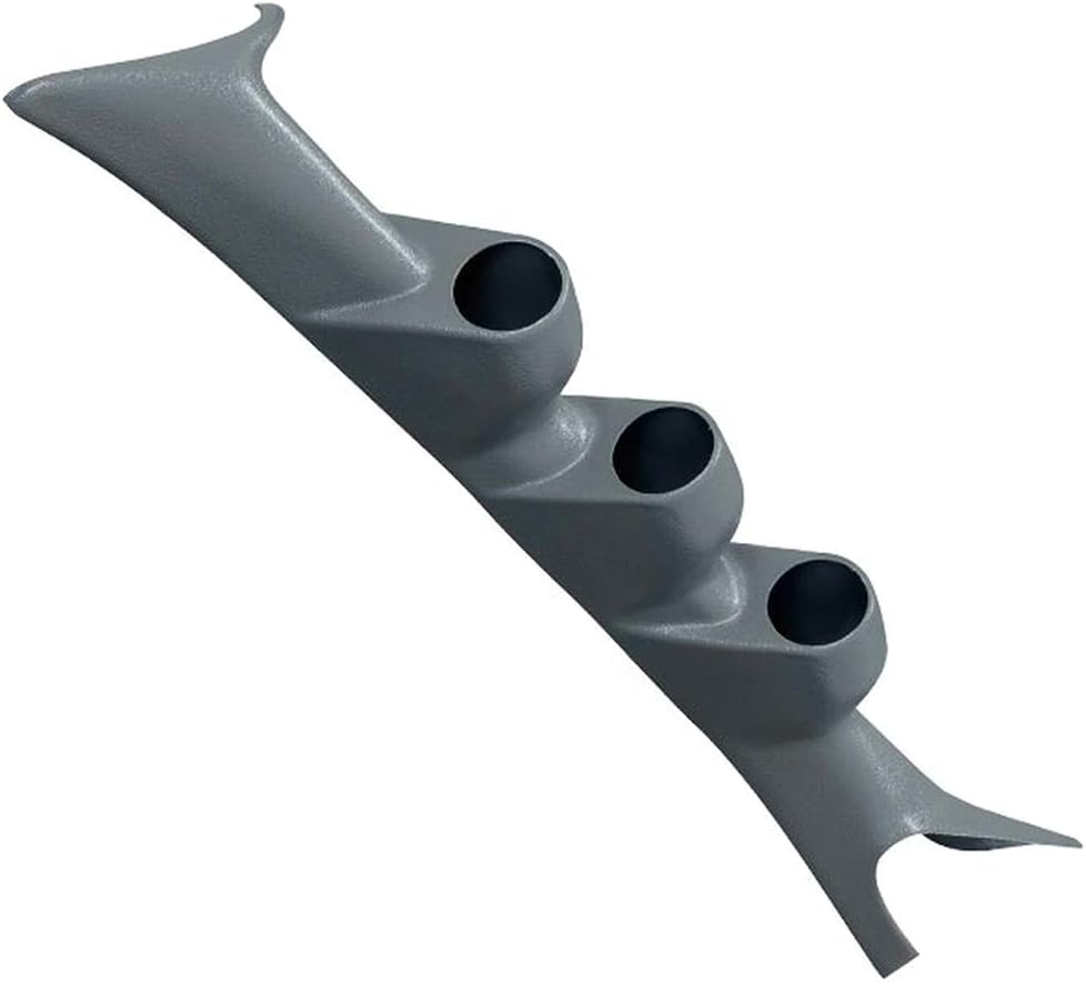 GlowShift Gray Triple Pillar Gauge Pod Compatible with Ford Super Duty F-250 F-350 Power Stroke 1999-2007 - Factory Color Matched - ABS Plastic - UV Protected - Mounts (3) 2-1/16" (52mm) Gauges