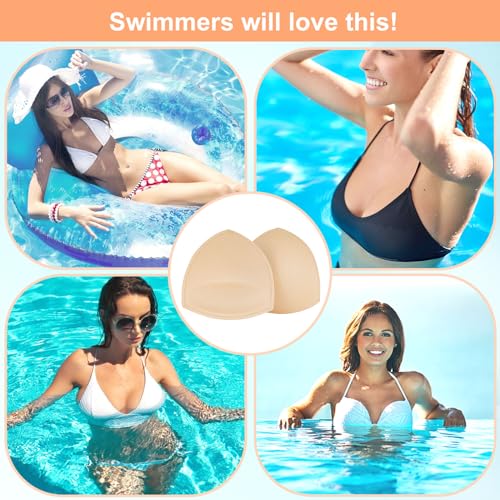 Image of Waterproof Swimsuit Bra Inserts Pads 3 Pairs Removable Bathing Suit Insert Bikini Push up Inserts A /B or C /D,D /E Cup