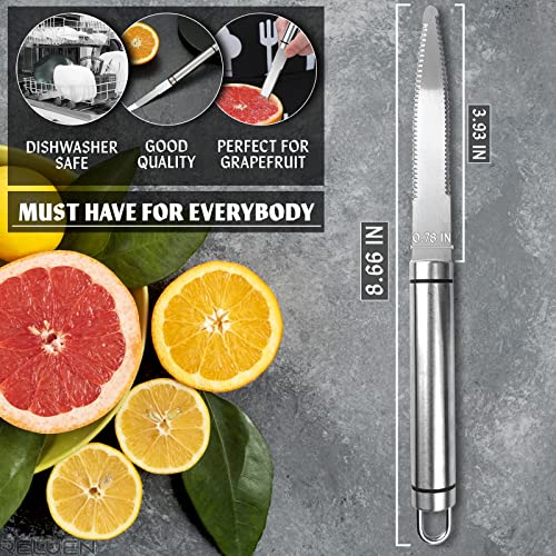 Reluen Stainless Steel Grapefruit Knife Curved Knife - Grapefruit Knife Curved Serrated Bread Knife Kitchen Knifes Small Knives Fruit Knife Stainless Steel Chef Kitchen Knife Curved Carving Tool #TOP1