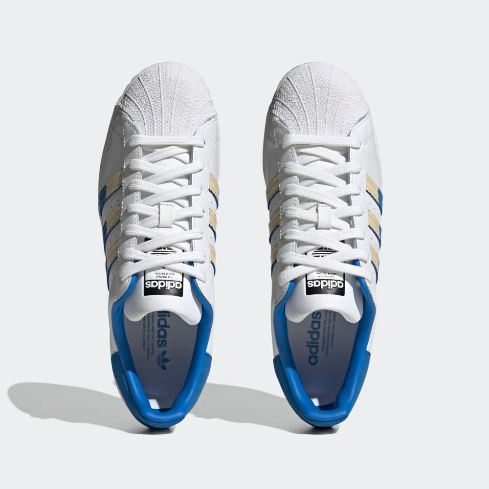 adidas Originals Mens Superstar White/Sand Strata/Bright Royal 12