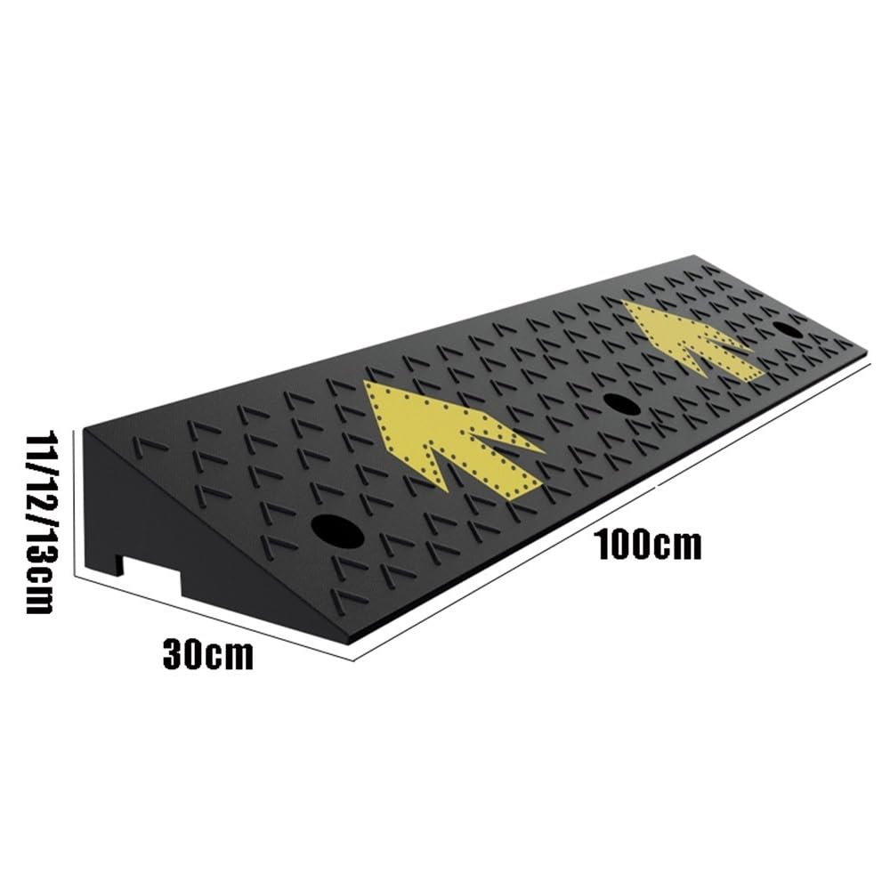 Rampes De Bordure Rampe De Trottoir en Caoutchouc 4/8/12/15/17cm Hauteur, Rampe De Seuil Robuste Rampe De Garage Rampe D'accès Antidérapante(100x30x12cm)