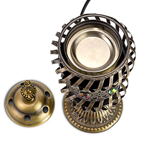 Attar Mist Carousel Electric Incense Burner - Metalic Bakhoor Burner Holder | Oud Frankincense Resin Burner (Mabkhara) | For Office & Home Decor | Ideal For Yoga, Spa & Aromatherapy (Bronze) #TOP2