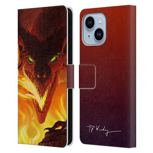 Housse en Cuir iPhone 14 Plus Éblouissement Dragons De Feu Piya Wannachaiwong