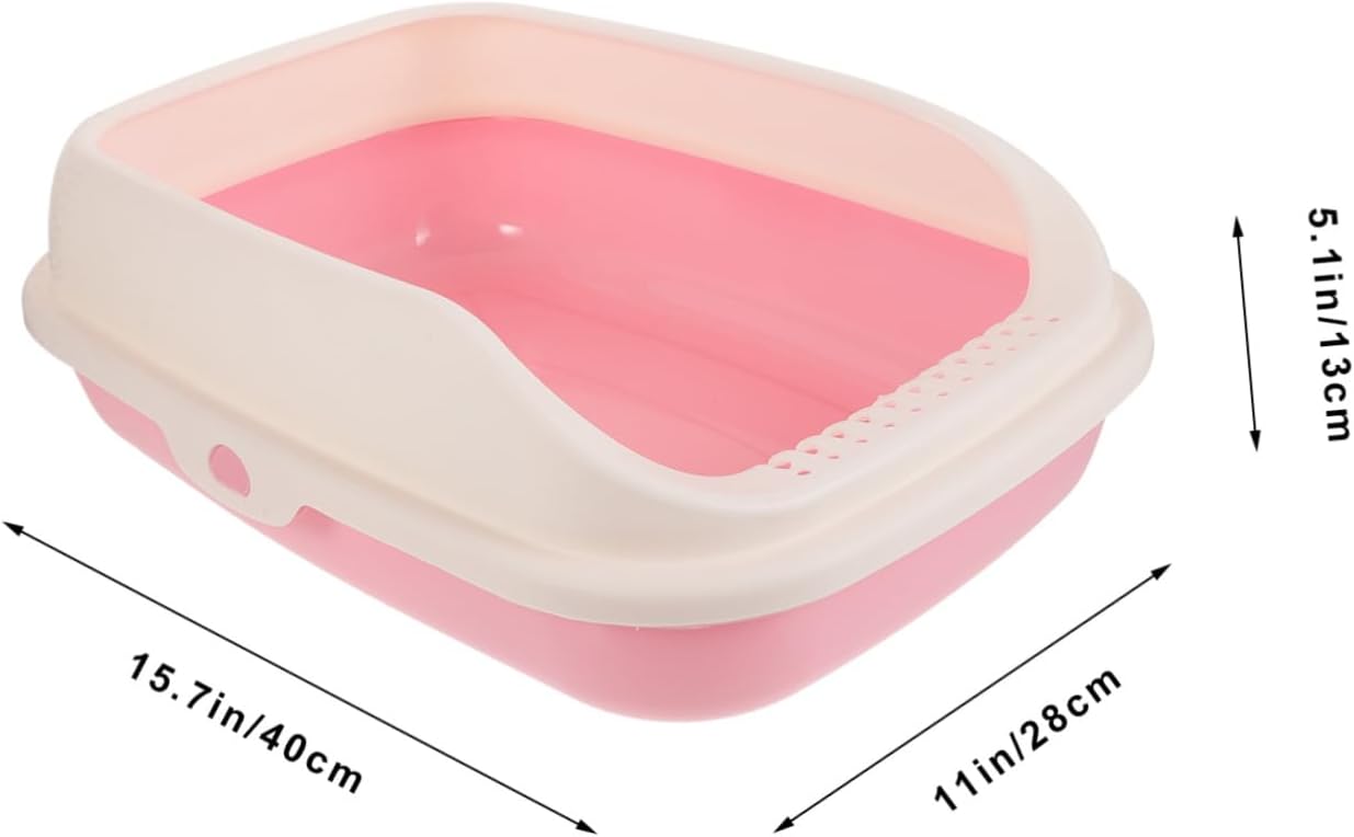 BESTonZON 1Set Semi Enclosed Cat Litter Box for Kittens Comfortable Design Safe Material Easy Litter Container with Scoop