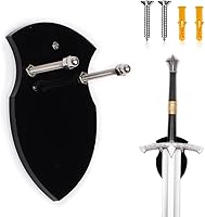Vista 9 de WANLIAN Sword Cards - Soporte de espada montado en la pared, tarjeta de pared de espada acrílica, soporte de espada con accesorios (2 piezas, negro)